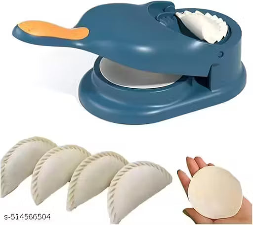 2 in 1 Dumpling Maker Ghughra Momos Maker Machine for Kitchen, Momo Maker for Home, 4 in 1 Dough Pressing Puri Kachori Gujia Maker, Kajjikaya Maker, Kadabu Mould
