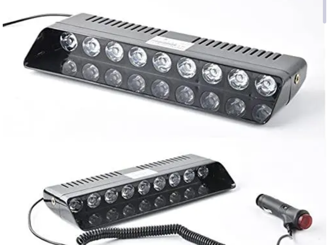 Waterproof 9 LED Red Blue And White Police Flashing Light for all Cars- Material: Metal & Plastic, 1 Unit