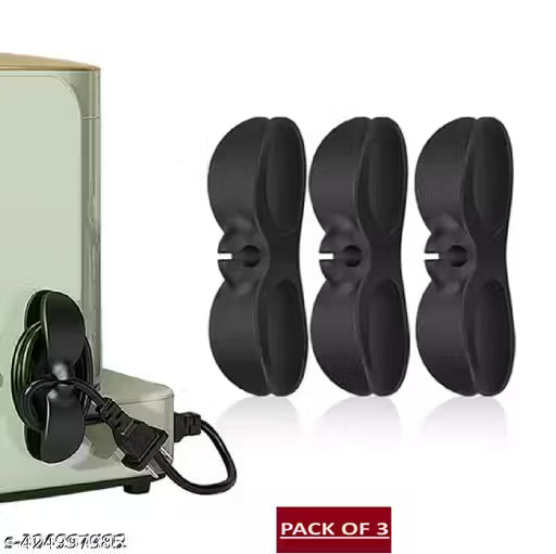 3 pc Cord Organizer, Cord Holder for Electrical Appliances (Black)