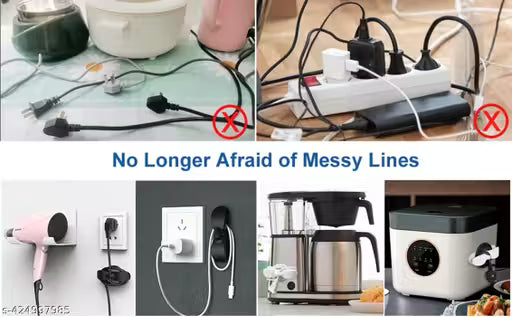 3 pc Cord Organizer, Cord Holder for Electrical Appliances (Black)